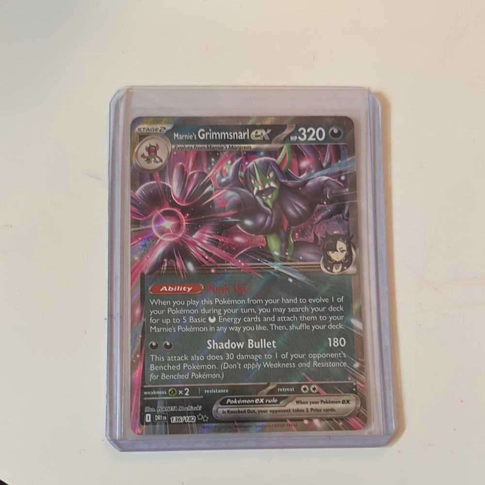 Marnie’s Grimmsnarl EX Pokémon Card from Destined Rivals tcg full foil rare